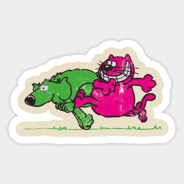 Roobarb and Custard Sticker by HAPPY TRIP PRESS